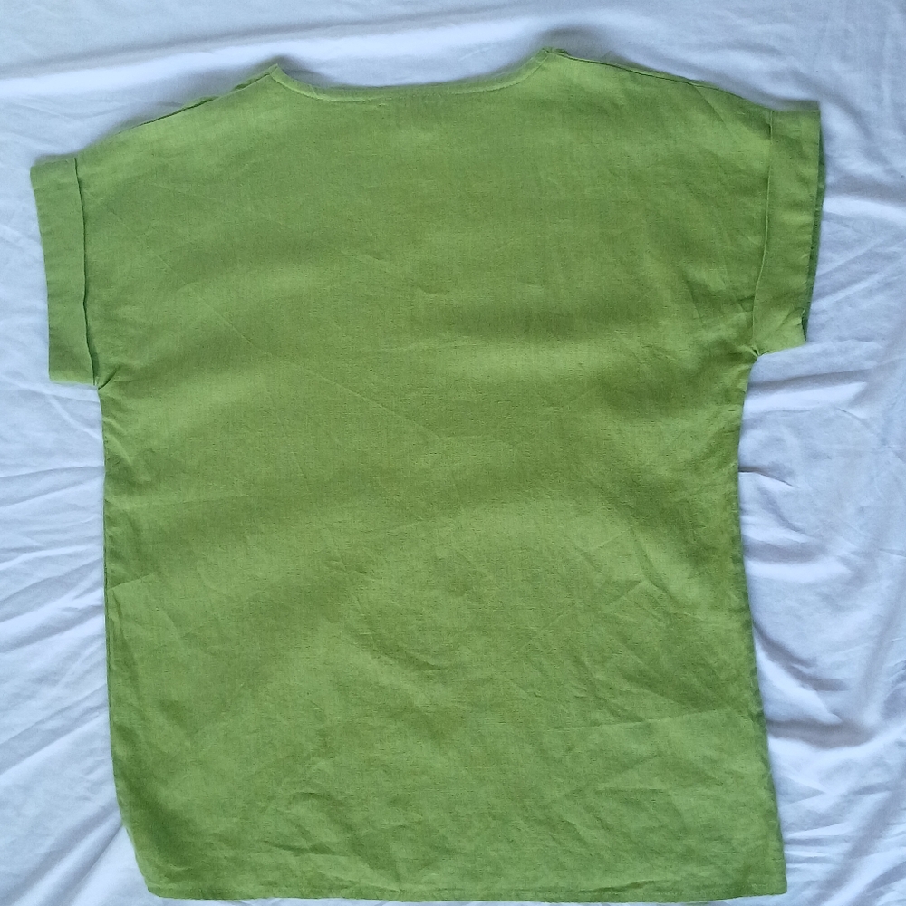 Crown Linen Designs Womens Tunic Green Small/Medium 100% Linen. - Picture 3 of 13